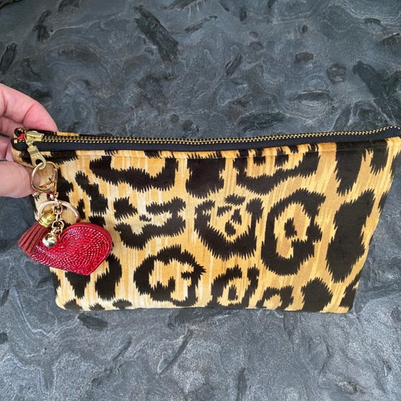 Leopard Clutch with Red Heart Adornment by Tudaloo - Picture 2 of 5